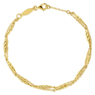 14K Yellow Gold Twisted Chain Bracelet