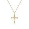 14K Yellow Gold Twisted Cross Pendant Necklace