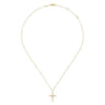 14K Yellow Gold Twisted Cross Pendant Necklace