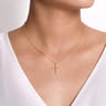 14K Yellow Gold Twisted Cross Pendant Necklace