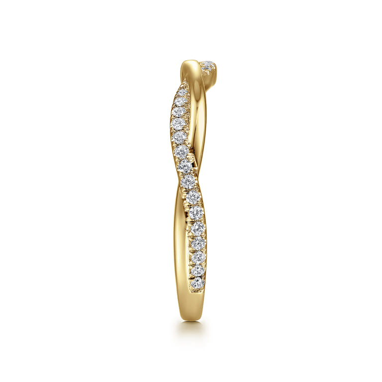 Fancy Wedding Ring in 14k Yellow Gold with Round Natural Diamond at Gabriel & Co. - Shot 4