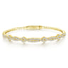 14K Yellow Gold Twisted Diamond Bangle - 0.65 ct