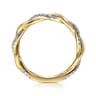 14K Yellow Gold Twisted Diamond Stackable Ring - 0.2 ct