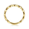 14K Yellow Gold Twisted Diamond Stackable Ring - 0.15 ct
