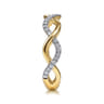 14K Yellow Gold Twisted Diamond Stackable Ring - 0.2 ct