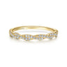 14K Yellow Gold Twisted Diamond Stackable Ring - 0.11 ct
