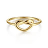 14K Yellow Gold Twisted Heart Pretzel Ring