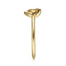 14K Yellow Gold Twisted Heart Pretzel Ring