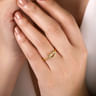 14K Yellow Gold Twisted Heart Pretzel Ring