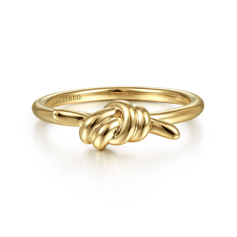 14K Yellow Gold Twisted Knot Ring - Shot 1