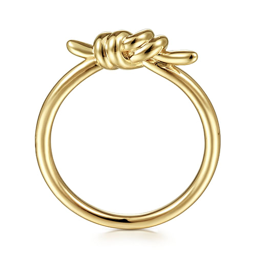 14K Yellow Gold Twisted Knot Ring - Shot 2