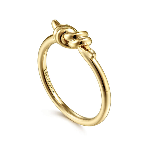 14K Yellow Gold Twisted Knot Ring - Shot 3