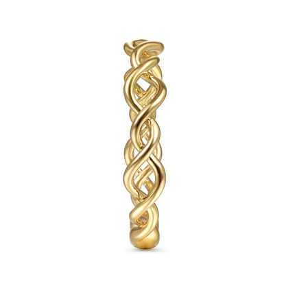 14K Yellow Gold Twisted Metal Stackable Ring