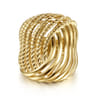 14K Yellow Gold Twisted Rope Abstract Ring