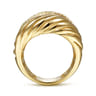 14K Yellow Gold Twisted Rope Abstract Ring