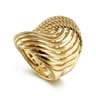 14K Yellow Gold Twisted Rope Abstract Ring