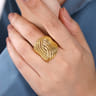 14K Yellow Gold Twisted Rope Abstract Ring