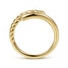 14K Yellow Gold Twisted Rope Bypass Open Ring