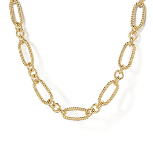 14K Yellow Gold Twisted Rope Chain Necklace