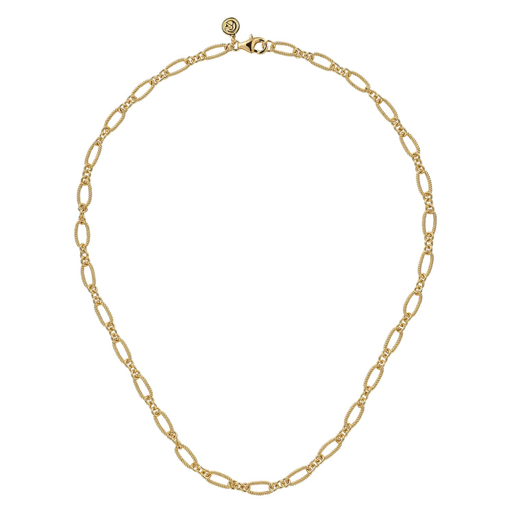 14K Yellow Gold Twisted Rope Chain Necklace