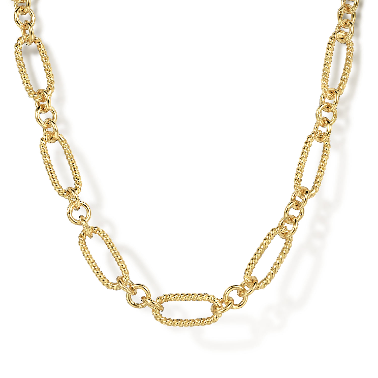 14K Yellow Gold Twisted Rope Chain Necklace - Shot 1