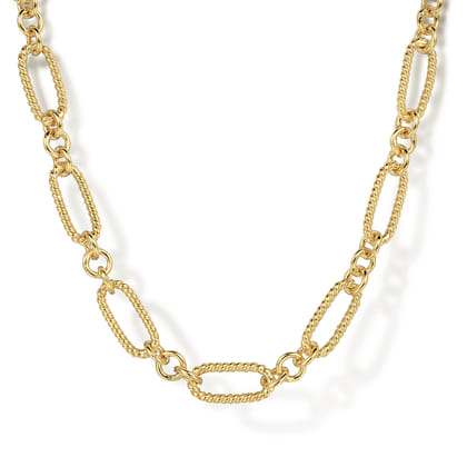 14K Yellow Gold Twisted Rope Chain Necklace