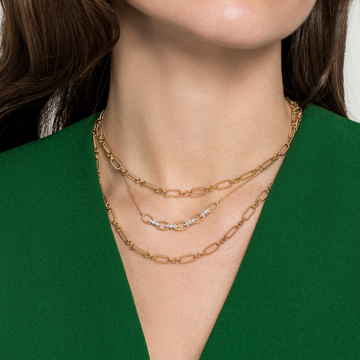 14K Yellow Gold Twisted Rope Chain Necklace - Shot 4