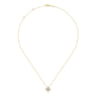 14K Yellow Gold Twisted Rope Clover Pendant Necklace with Diamond Petals - 0.07 ct