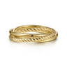 14K Yellow Gold Twisted Rope Criss Cross Ring