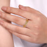 14K Yellow Gold Twisted Rope Criss Cross Ring