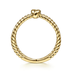 14K Yellow Gold Twisted Rope Criss Cross Ring