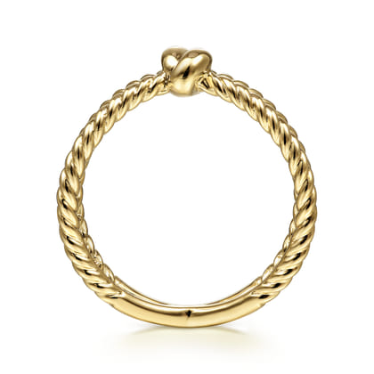14K Yellow Gold Twisted Rope Criss Cross Ring