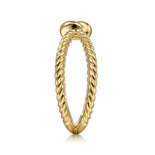 14K Yellow Gold Twisted Rope Criss Cross Ring