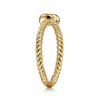 14K Yellow Gold Twisted Rope Criss Cross Ring