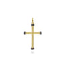 14K Yellow Gold Twisted Rope Cross Pendant with Black Diamonds - 0.16 ct