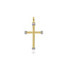 14K Yellow Gold Twisted Rope Cross Pendant with Diamonds - 0.15 ct