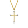 14K Yellow Gold Twisted Rope Cross Pendant with Diamonds - 0.15 ct