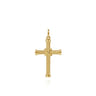 14K Yellow Gold Twisted Rope Cross Pendant with X Center