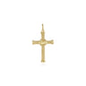 14K Yellow Gold Twisted Rope Cross Pendant with X Center