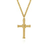 14K Yellow Gold Twisted Rope Cross Pendant with X Center
