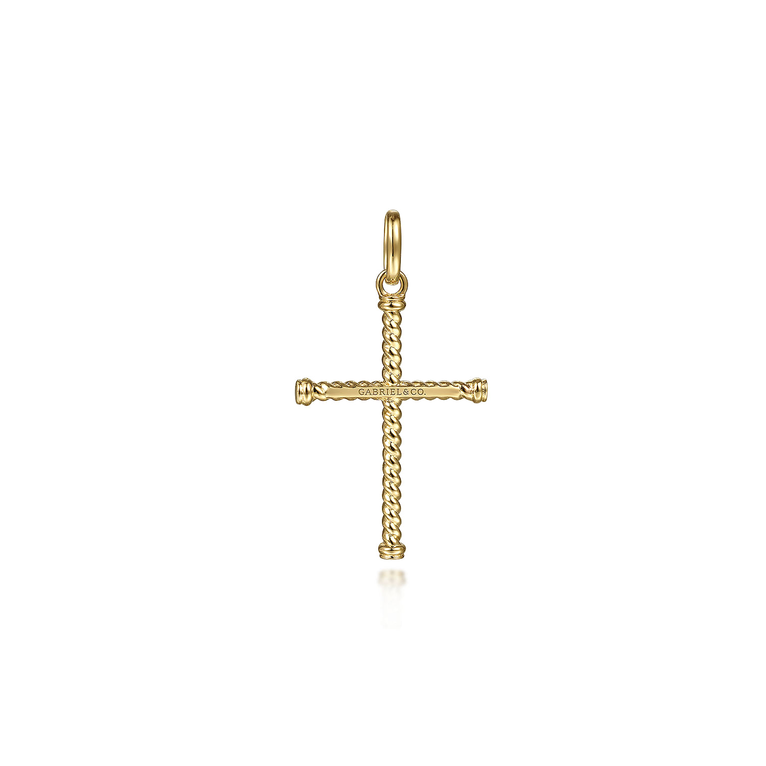 14K Yellow Gold Twisted Rope Cross Pendant @ $465. Shop
