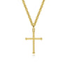 14K Yellow Gold Twisted Rope Cross Pendant