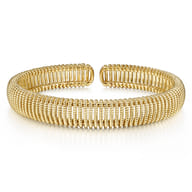14K Yellow Gold Twisted Rope Cuff Bracelet