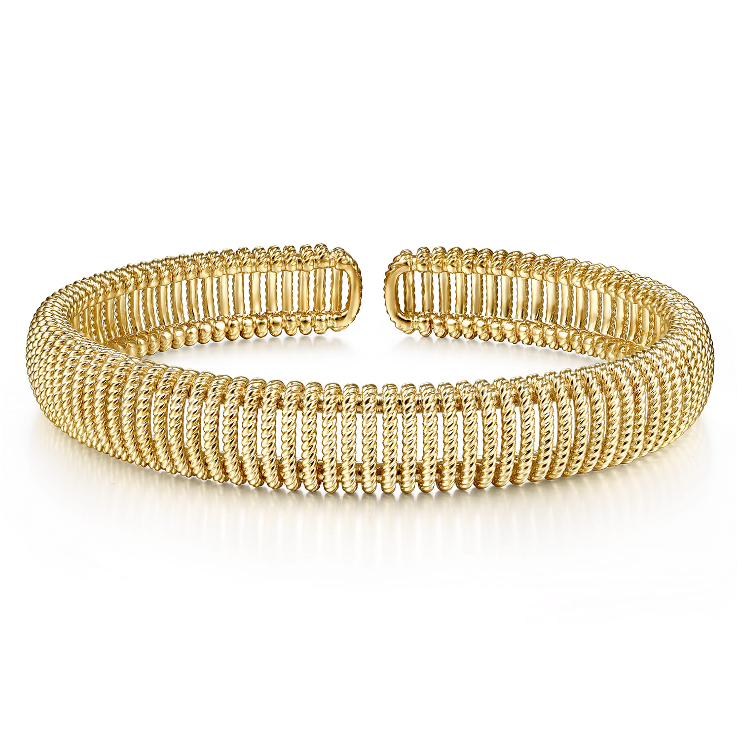 14K Yellow Gold Twisted Rope Cuff Bracelet - Shot 1