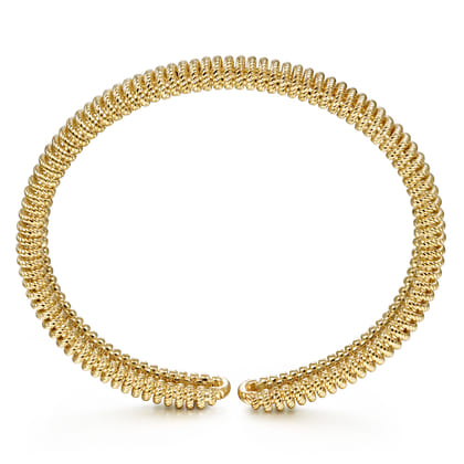 14K Yellow Gold Twisted Rope Cuff Bracelet