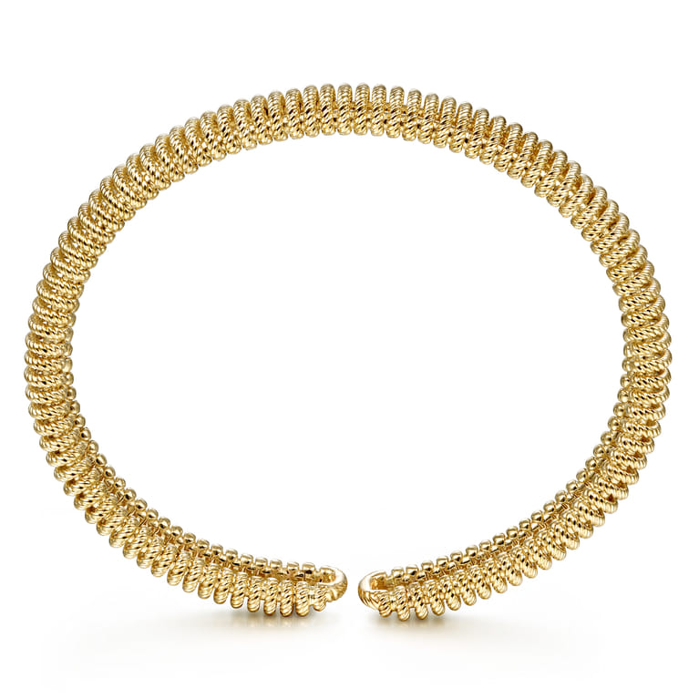 14K Yellow Gold Twisted Rope Cuff Bracelet - Shot 3
