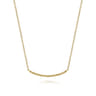 14K Yellow Gold Twisted Rope Curved Bar Necklace