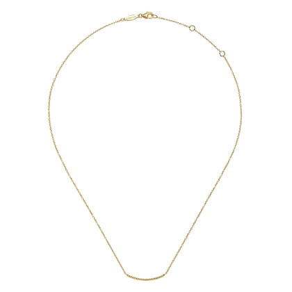 14K Yellow Gold Twisted Rope Curved Bar Necklace