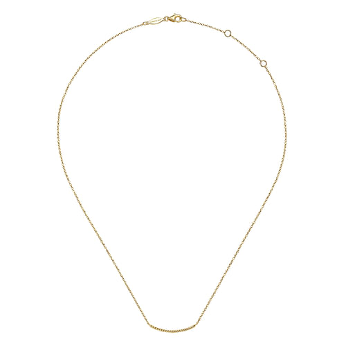 14K Yellow Gold Twisted Rope Curved Bar Necklace - Shot 2