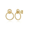 14K Yellow Gold Twisted Rope Geometric Circle Studs
